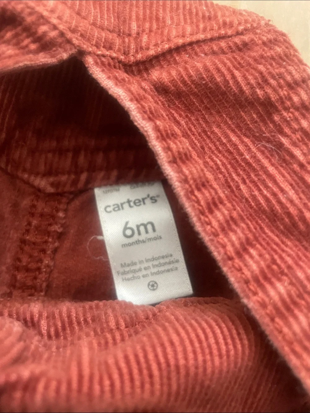 Old Navy  and Carters Rust Red Corduroy Overalls baby